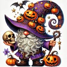 1pc/2pcs/3pcs Halloween Pumpkin Gnome Heat Transfer Stickers DIY Iron-On Decals, Suitable For T-Shirts, Pillows, Backpacks, Pants, Sofa Covers, Multi-Color Durable Washable Plastic Stickers, High-Quality Fade-Resistant Print - Multicolor - View 1