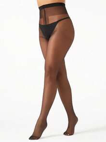 1 Stück Damen 10D Ultra dünne T-Schritt Strumpfhose, Skinny Leggings - Schwarz - Übersicht 5
