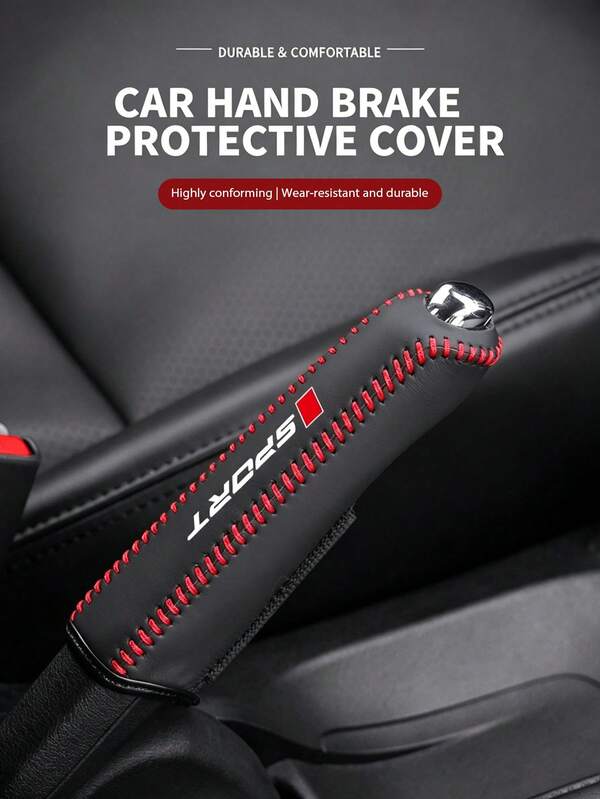 Car Handbrake Cover, Car Handbrake Lever Protective Cover, Car Handbrake Grip, Faux Leather Material, Exquisite Stitching, Scratch Resistant And Wear Resistant, Protecting The Original Car Interior, Used In Most Car Models