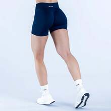 Women's Impact Zip-Up Fitness Crop Top, Long Sleeve Sports Crop Top, Seamless Gym Running Tops, Quick-Dry Workout Shirt For Pilates And Yoga, 2026 - 墨藍色短褲 - 查看 1
