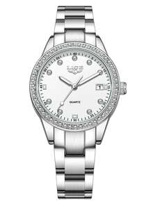 LIGE Classic 3-Hand Women's New Watch, Date Display, Multi-Function Chronograph, Exquisite Small Elegant High-End - Silver - View 16
