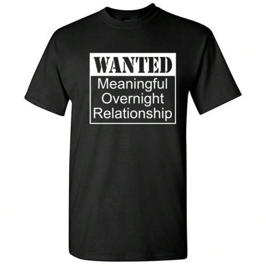 Meaningful Overnight Sarcastic Cool Graphic Gift Idea Adult Humor Funny T Shirt - 黑色 - 查看 1