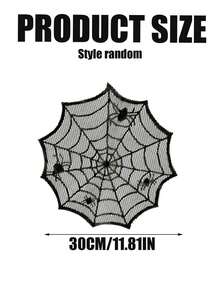 Black Halloween Placemats, Spider Web Table Decor, Round Placemats, Dark Gothic Halloween Decoration, Heat-Resistant Placemats, Halloween Party Favors - Multicolor - View 2