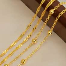 Cadena de Cintura Dorada Minimalista de Moda, Conjunto de Piezas, Accesorio de Cintura Larga Estilo Frí- Para Uso Diario de Mujeres, Vacaciones en la Playa, Fiesta en la Piscina, Salida - Sku10386 - Ver 8