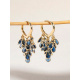 Pendientes azul marino con múltiples circonitas