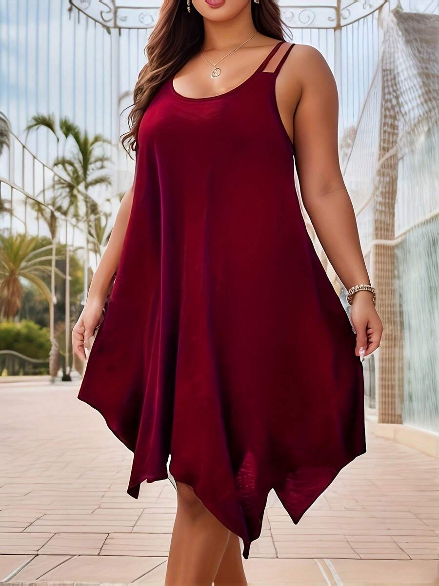 Disponible en colores sólidos y estampados, fácil de combinar con sandalias, zapatillas, botines o tacones.Perfecto para playa, brunch, oficina informal o noche elegante. - Burdeos - Ver 1