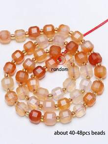 Natural Stone Colorful Faceted Square Beads, Faceted Square Loose Spaced Beads For Jewelry Making Diy Unique Bracelets, Necklaces, Earrings Crafts - Multicolor - View 55