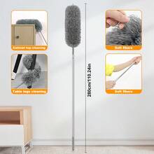 Extendable Dust Duster, Reusable, Washable Dust Cleaning Tool, Dusting Brush, Flexible Brush Head Dusting Brush, No Battery Required, Suitable For Ceiling Fans, High Ceilings, Furniture, Cars, Cleaning Supplies, Living Room, Bedroom, Kitchen, Car Cleaning, Cleaning Tools - Multicolor - View 17