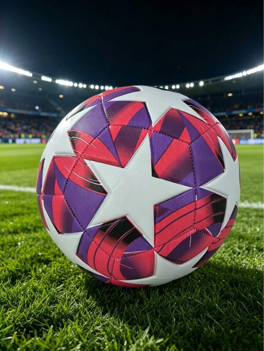 1pc Football, Suitable For Training And Matches, High Elasticity, Wear-Resistant, Anti-Burst, Comfortable Feel, High-Quality Fabric, Multi-Color Yellow, Precision Machine-Stitched, Indoor And Outdoor Use - Multicolor - View 1