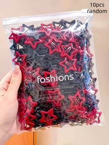 100/50/30/10pcs Personalized Y2K Five-Pointed Star BB Hair Clips, Black And Red Hair Clips, Basic Matching Hair Accessories - Suitable For Girls, Daily School, Party, Sports - Multicolor - View 17