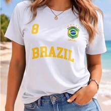 Women's Blouse Brazil Summer Cotton Basic Versatile Minimalist Comfortable - 白色 - 查看 2