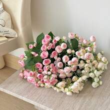 1 pieza Flor de amapola artificial para decoración del hogar, flor de seda con tallo esponjoso, adorno de flor falsa, ramo para decoración de fiestas, decoración de bodas, decoración de mesa de restaurante, rama de flor artificial con alambre flexible - Multicolor - Ver 10