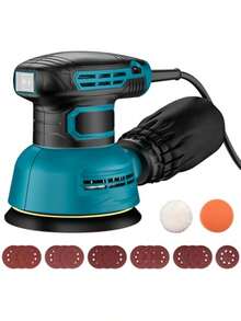 Pulidora OrbitalLostrain Lijadora Rotativa 5" de 6 Velocidad Variable de 5000-12000Rpm Lijadora Electrica con 16 Hojas de Lijado Pulidor con Bolsa de Recogida de Polvo para Auto Madera Piso Pared - como en la imagen - Ver 8