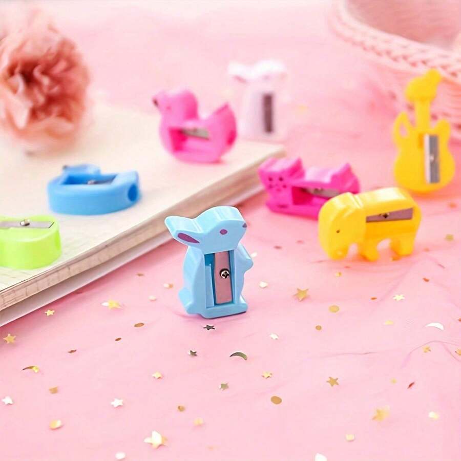 20pcs Cartoon Animal Pencil Sharpener Set, Colorful Portable Mini Handheld Pencil Sharpeners, Suitable For Party Favors, Gift Bags, Classroom Rewards And School Supplies (Random Styles) - Multicolor - View 1
