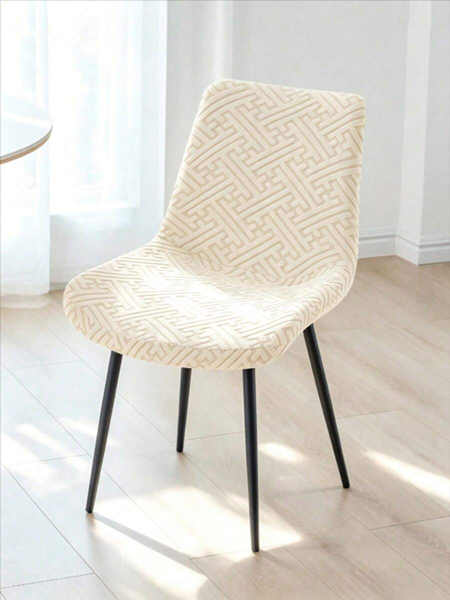 1/2 piezas Funda de silla de unicolor con arco, Funda de silla de jacquard para decoración del hogar, Protector de asiento de cocina antifouling, Adecuado para bodas