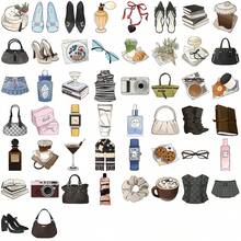 50pcs Fashion Girl Stickers, Creative Decor,For Planners, Phone Cases, Notebooks, Tablets, Skateboards, Guitars, Luggage, Packaging Boxes, Helmets, Envelopes, Shelves Sticker - Black - View 1