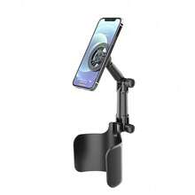 2-In-1 Magnetic Car Phone Holder - Strong Magnet, 360° Rotating Adjustable Arm, Durable ABS Material Suitable For Most Car Models, Includes Magnetic Phone Sticker - Black - View 8