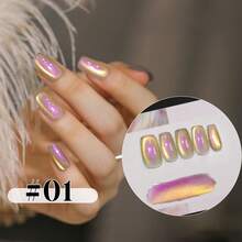 10ml Aurora Cat Eye 玻璃珠凝膠指甲油 2026夏季系列 紫色與金色夢幻極光貓眼 - 彩色 - 查看 17