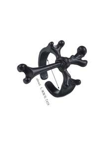 1 pieza Anillo de Cruz de Esqueleto Personalizado de Moda, Adecuado para Uso Diario de Hombres y Mujeres - Negro - Ver 3