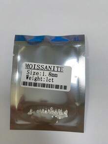 100% 小莫桑石 白色 D 色圓形切割莫桑石散石，適用於珠寶製作（數量有誤，請參考重量 1ct） - 白色 - 查看 15