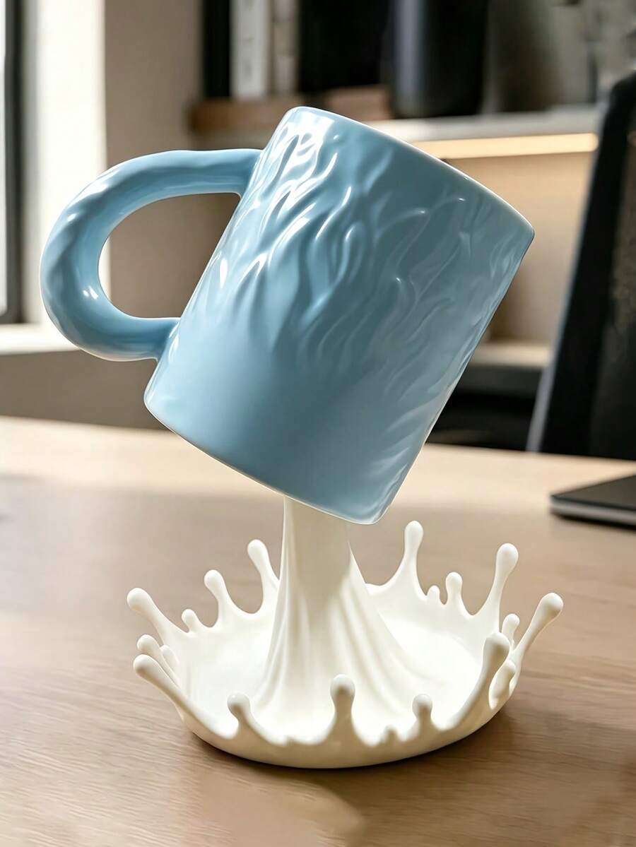 Tempat Gelas Anti Silau Mengapung - Efek Cairan Anti Gravitasi Cocok Untuk Dapur & Kantor, Tempat Gelas Tahan Cairan 3D Dengan Desain Melayang, Plastik Untuk Wastafel Atau Meja Dapur, Hadiah Menarik Untuk Dekorasi Kantor - MultiWarna - View 1