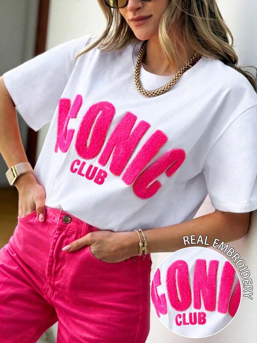 DrmWander Women's T-Shirt, Short Sleeve Graphic Tee, Casual Street Style, Cute Summer Top - 黑色 - 查看 1