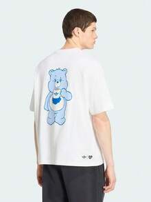 Adidas Originals Women's BIG CB OS TEE Short Sleeve Knit Collarless T-Shirt TIA4538 - Blue and White - View 3
