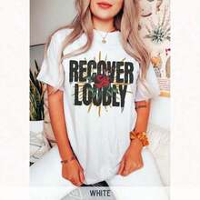 Camiseta Recover Loudly, Camiseta de Recuperación de Adicciones, Camiseta de Sobriedad, Camiseta de Rosas, Camiseta Recover Out Loud, Camiseta NA, Camiseta de los 12 Pasos AA, Top de manga c - Blanco - Ver 1