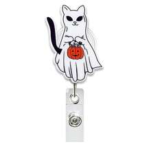 1pc Halloween Ghost Retractable Rotating Badge Reel Gift ID Holder - Multicolor - View 5