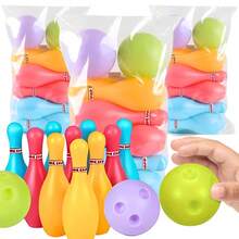 1/2 Sets Plastic Bowling Set, 10 Colorful Bowling Pins & 2 Bowling Balls, Mini Indoor Outdoor Sport Bowling Game, Educational Activity For Backyard Party, Birthday Gift, Classroom & Family Interactive Game Supplies - Multicolor - View 1