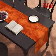 Camino de mesa de poliéster, textura naranja vintage sólida & textura degradada de óxido, resistente al agua, resistente al calor, lavable, decoración de camino de mesa para mesa de comedor, para decoración de mesa y prevención de polvo - Multicolor - Ver 9