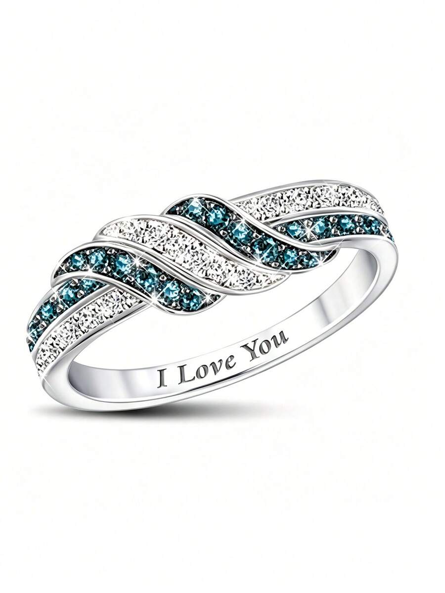 1PC Fashion Zinc Alloy Bar Decor Ring For Women Daily Wear - White - View 1