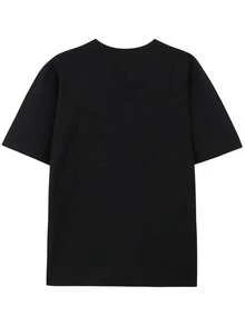 Camiseta casual para hombre con diseño de calavera goteando agua, talla extra grande para primavera y verano. - Negro - Ver 2