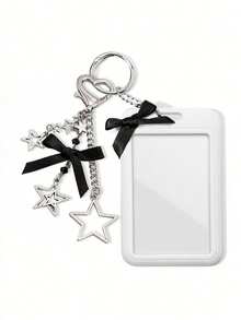 Y2K Bow ID Badge Holder With Star Pendant, Sliding Retractable Card Sleeve, Personalized Fashion Card Holder, Cute Bag Charm Keychain, DIY Keychain Bag Pendant, Back To School And Daily Use, Suitable For Nurses, Doctors, Teachers, Office, Unique Birthday Gift, Holiday Gift, Party Gift, Back To School Gift, Teacher's Day Gift - Multicolor - View 14