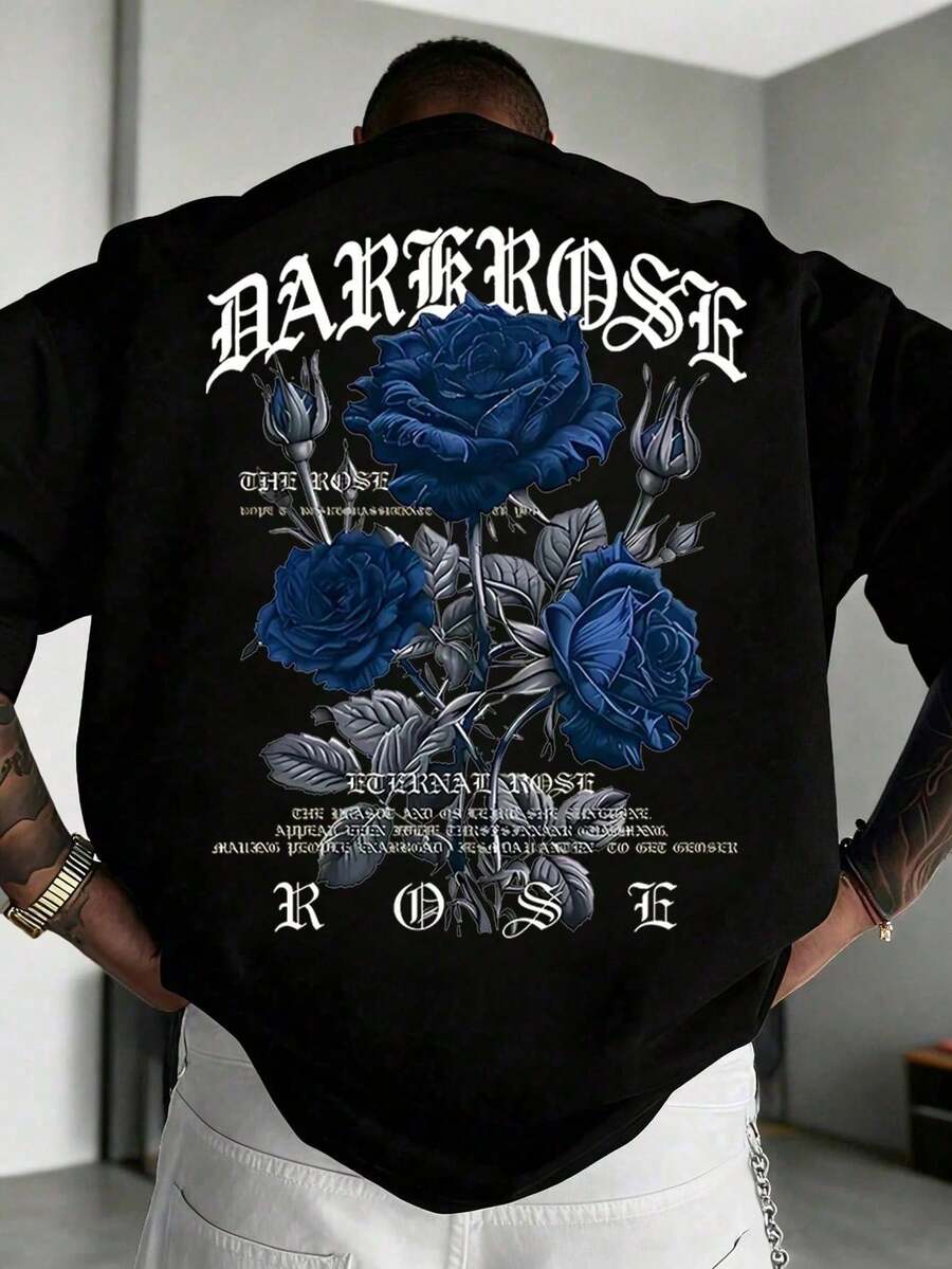 This Modern Men's Unisex Short-Sleeved T-Shirt Features A Crew Neck And A Casual Yet Stylish Design, Ideal For Everyday Wear And School. Made In A - 黑色 - 查看 1