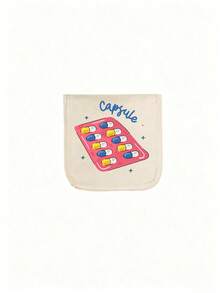 1 pieza Bolsa portátil para pastillas, caja compacta para pastillas y kit de primeros auxilios, bolsa para pastillas con diseño, puede almacenar tabletas y cápsulas, impresa con patrón de "cápsula", conveniente para viajes, adecuada para uso diario/al aire libre/viajes, esencial para la salud - Multicolor - Ver 15