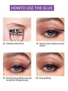 1pc Black Lash Glue & Clear Sealant 2-In-1, 6ml DIY Lash Extension Adhesive For Lash Clusters & Strip Lashes, Strong Hold Lasts 48-72 Hours, Latex-Free, Waterproof & Fast-Drying, Gentle Formula For Personal Home Eye Makeup - Black - View 9