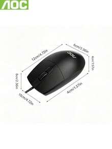 Ratón con cable AOC MS100, Plug And Play, adecuado para negocios y juegos, totalmente compatible con computadoras de escritorio y portátiles, posicionamiento preciso, agarre cómodo, respuesta rápida, tacto sensible, diseñado para uso prolongado sin fatiga - Ver 8
