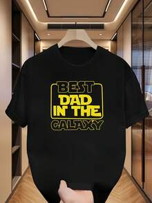 Men's Short-Sleeved T-Shirt With A Modern And Creative English Print - Black - View 1