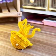 毛絨管狀手工DIY套件，柔軟可彎曲毛絨棒水母手工藝，完整手工材料包，適用於節日裝飾與創意手工項目 - Yellow - 查看 9