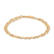 Barzel - Pulsera de cadena de oro de 18 quilates bañada en oro de Mariner/Marina - Fabricado en Brasil - 6 mm - Ver 2