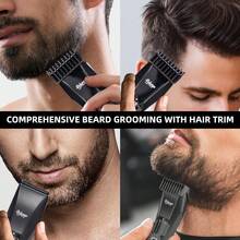Beard Trimmer For Men Adjustable: Professional Cordless Trimmer With 20-Length Dial – Waterproof Hair Clippers W/Stainless Steel Blades For Beard, Mustache & Face Grooming – Gifts For Dad & Him - Black - View 6