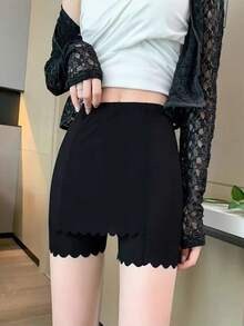 1/3件組 女款防走光安全短褲，收腹瑜伽單車內搭短褲，夏季款 - 杏色 - 查看 3