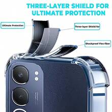 Compatible With Vivo Phone Case Transparent Anti-Drop Shell 1.5mm Thickened Air Cushion Airbag Case Full Coverage Anti-Collision High Definition Transparent Phone Protective Shell, Camera Lens And Screen Raised Protection Precise Cutouts Transparent Air Cushion Phone Case Four Corners Thickened Air Cushion Anti-Drop Shell - Clear - View 10