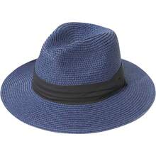 Sombrero de paja de ala ancha para mujer Lanzom, estilo Panamá, enrollable, para playa, con protección solar UPF50+ - Rojo - Ver 10