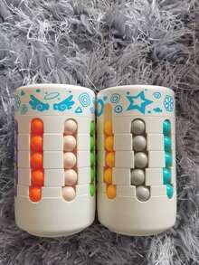 1pc Creative Rotating Pen Holder Gear Cube Finger Spinner Colorful Magic Beans. It Is Both A Desktop Stationery Storage Container And A Stress Reliever (The Beads Can Be Rotated Freely) - Multicolor - View 12