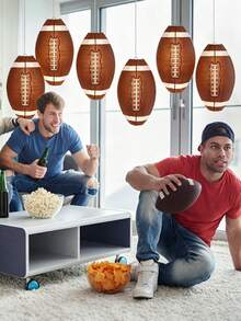 6 Stück Sport Papierlaternen, 7,87 Zoll Sport Hängende Papierlaternen, Fußball, American Football, Baseball, Basketball, Volleyball, Softball Laternen für Sport-Themen Party, Spiel, Geburtstag, Hochzeit, Brautparty Dekoration - Kugellaternen-Ornamente - Übersicht 8