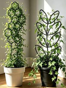 Honeycomb & Leaf Design Plant Climbing Trellis - Suitable For Indoor And Outdoor Use; Ideal Space-Saving Choice For Garden And Patio; Suitable For Potted Climbing Plants; No Installation Required - Multicolor - View 1