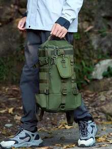 Multifunctional Fishing Backpack Tackle Bag With Rod Holder, Storage For Fishing Gear, MOLLE System Compatible, Suitable For Camping, Hiking, Hunting, Travel, Fishing, Tactical Training - Multicolor - View 8