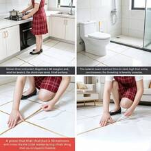 SMLAZ 1pc 50M/Gold/Silver/Black/Brushed Floor Edge Waterproof Seam Self-Adhesive Wall Sticker Floor Sticker, Wall Seam Ceiling Home Decor Self-Adhesive Tile Tape - A - View 4